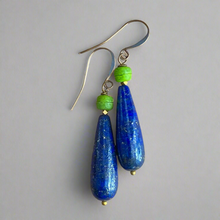Load image into Gallery viewer, Lapis Teardrop Earrings