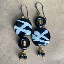 Load image into Gallery viewer, Swirl Kazuri Dangle Earrings