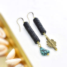 Load image into Gallery viewer, Aisha’s Asymmetrical Turquoise Earrings