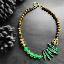 Load image into Gallery viewer, Green Bohemian Structural Statement Necklace