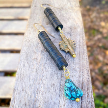 Load image into Gallery viewer, Aisha’s Asymmetrical Turquoise Earrings