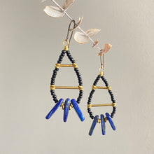 Load image into Gallery viewer, Lapis Shard Hoops