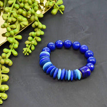 Load image into Gallery viewer, Blue Bands African Beaded Bracelet