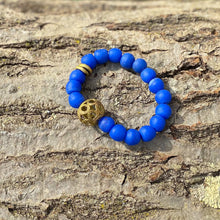 Load image into Gallery viewer, Brass Globes: Ghana Glass Statement Bracelets