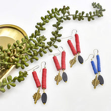 Load image into Gallery viewer, Aisha’s Asymmetrical Blue Earrings
