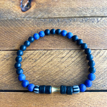 Load image into Gallery viewer, Black and Blue Lapis Bracelet