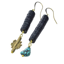 Load image into Gallery viewer, Aisha’s Asymmetrical Turquoise Earrings