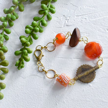 Load image into Gallery viewer, Carnelian African Beaded Charm Bracelet