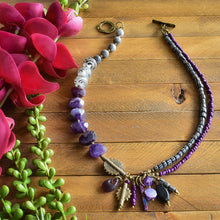 Load image into Gallery viewer, Amethyst Helix Afrobohemian Necklace