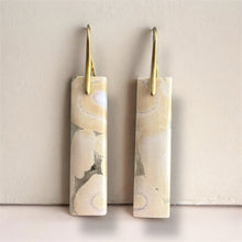 Load image into Gallery viewer, Brass + Stone Earrings: Orbicular Jasper