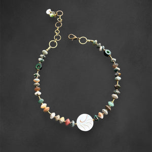 Ocean Nautilus Jasper Statement Necklace