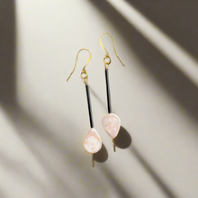 Load image into Gallery viewer, Pearl &amp; Glass Stick Earrings