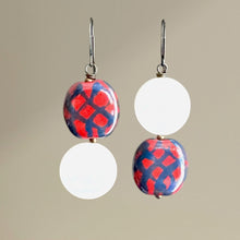 Load image into Gallery viewer, Berry Lattice Kazuri Earrings