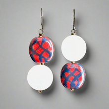 Load image into Gallery viewer, Berry Lattice Kazuri Earrings