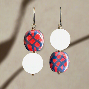 Berry Lattice Kazuri Earrings