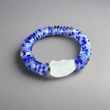 Load image into Gallery viewer, Rocks: Rough Cut Quartz and African Beaded Bracelet