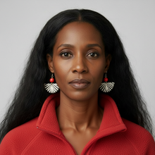 Load image into Gallery viewer, Rouge Grooved Moon Earrings