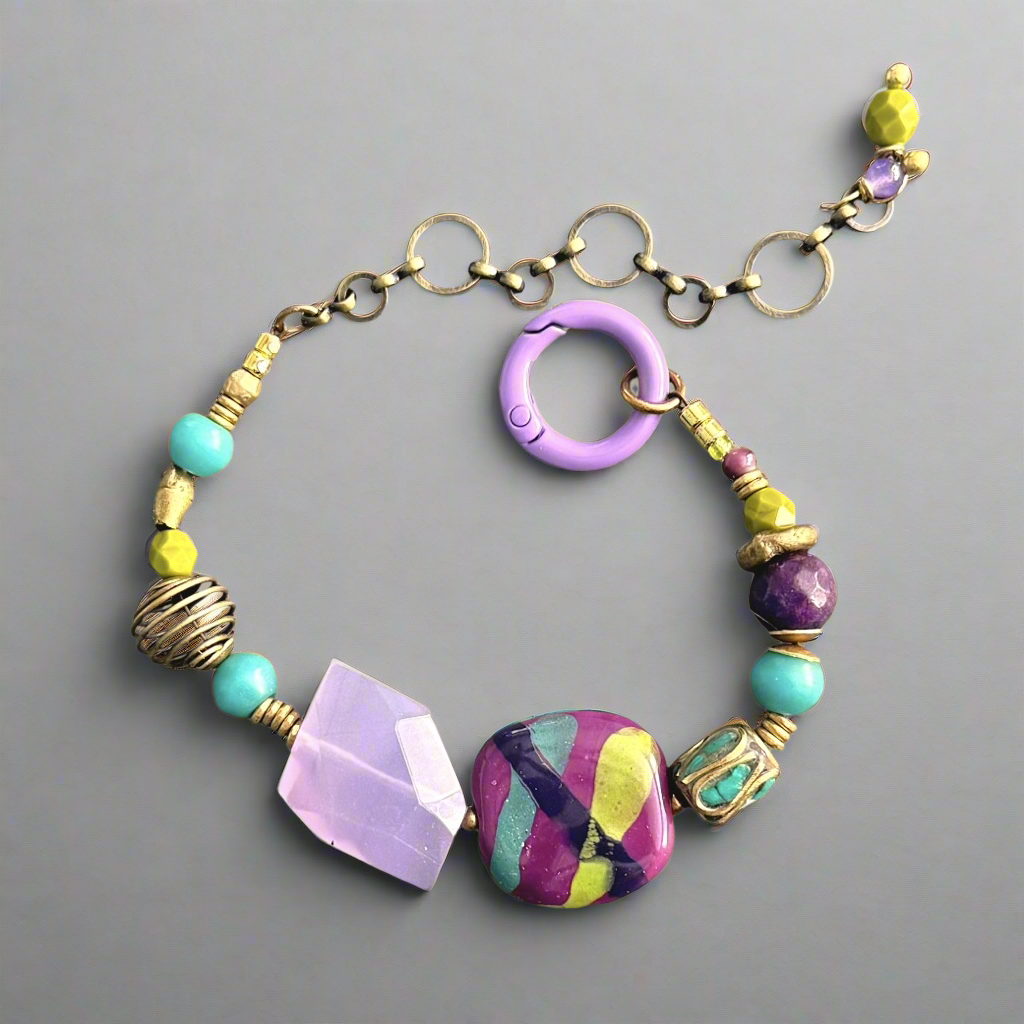 Lavender Song Kazuri Bracelet