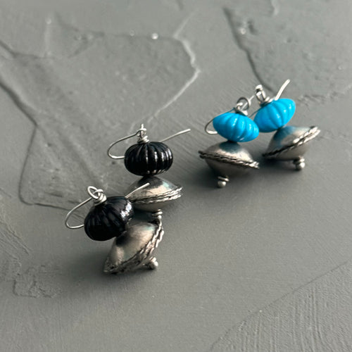 Silver Tiffin Earrings (assorted colors)