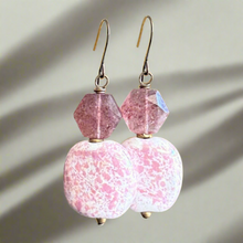 Load image into Gallery viewer, Strawberries &amp; Cream Kazuri Earrings