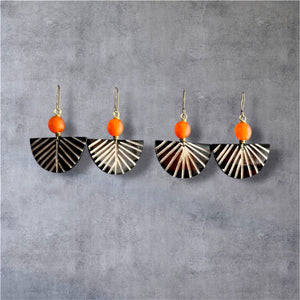Grooved Moon Earrings