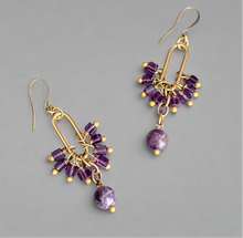 Load image into Gallery viewer, Amethyst Crane Earrings