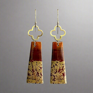 Brass + Stone Earrings: Cherry Creek Jasper