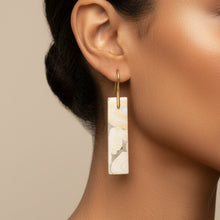 Load image into Gallery viewer, Brass + Stone Earrings: Orbicular Jasper