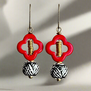 Fleur de Lis Kazuri Earrings