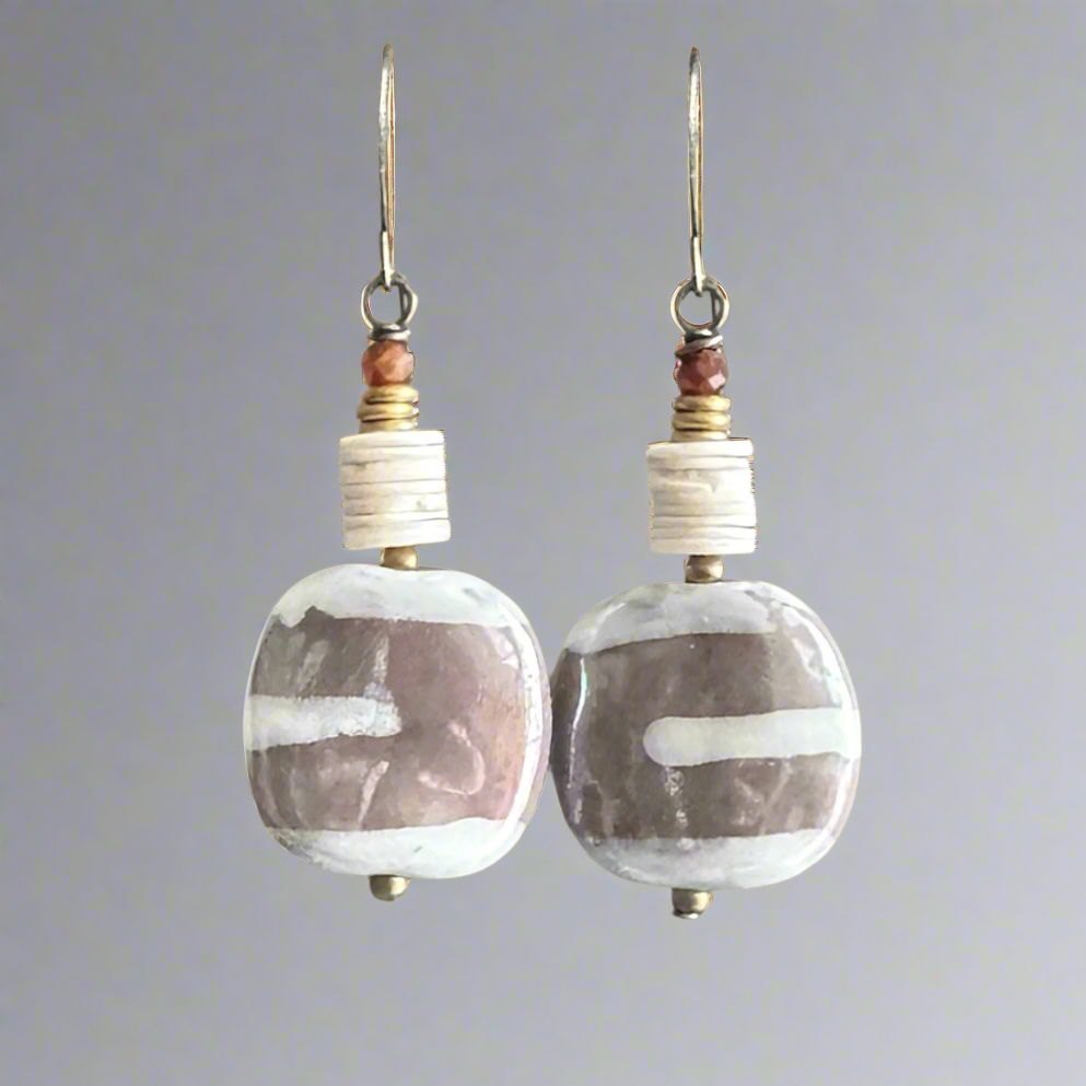 Mink Kazuri Earrings