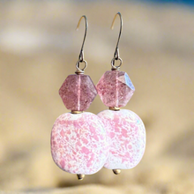 Load image into Gallery viewer, Strawberries &amp; Cream Kazuri Earrings