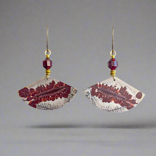 Brass + Stone Earrings: Chohua Jasper