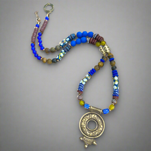 Load image into Gallery viewer, Blue Patchwork Necklace