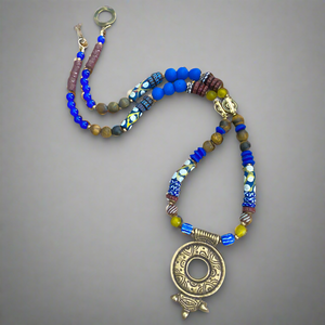 Blue Patchwork Necklace