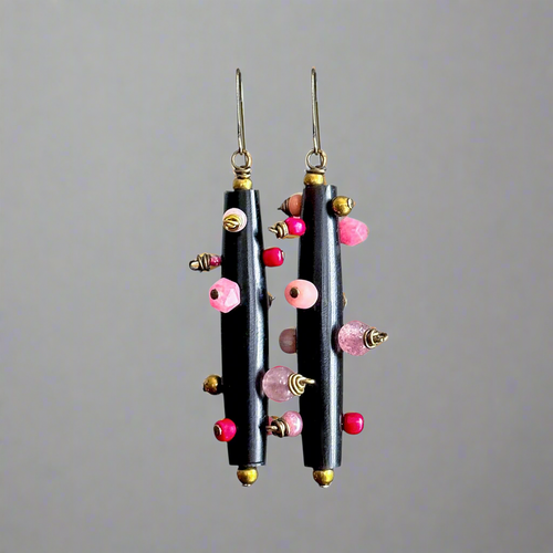 Bantu Knot Earrings (Pink)