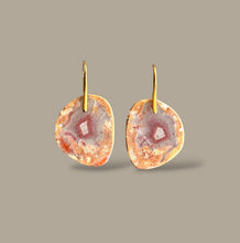 Load image into Gallery viewer, Brass + Stone Earrings: Agate Slices