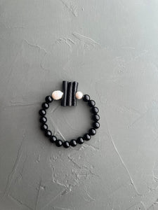 Leather & Pearls Stretch Bracelet