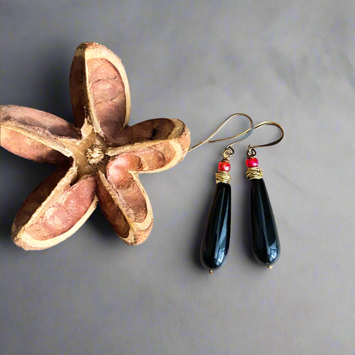 Onyx Teardrop Earrings