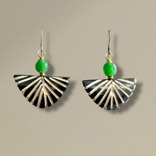 Load image into Gallery viewer, Verdant Grooved Moon Earrings