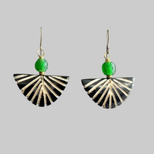 Load image into Gallery viewer, Verdant Grooved Moon Earrings
