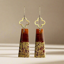 Load image into Gallery viewer, Brass + Stone Earrings: Cherry Creek Jasper