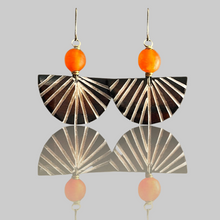 Load image into Gallery viewer, Pumpkin Grooved Moon Earrings