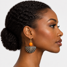 Load image into Gallery viewer, Pumpkin Grooved Moon Earrings
