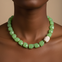 Load image into Gallery viewer, Chartreuse Chalcedony Statement Necklace