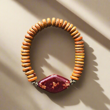 Load image into Gallery viewer, Honey Kazuri Bracelet