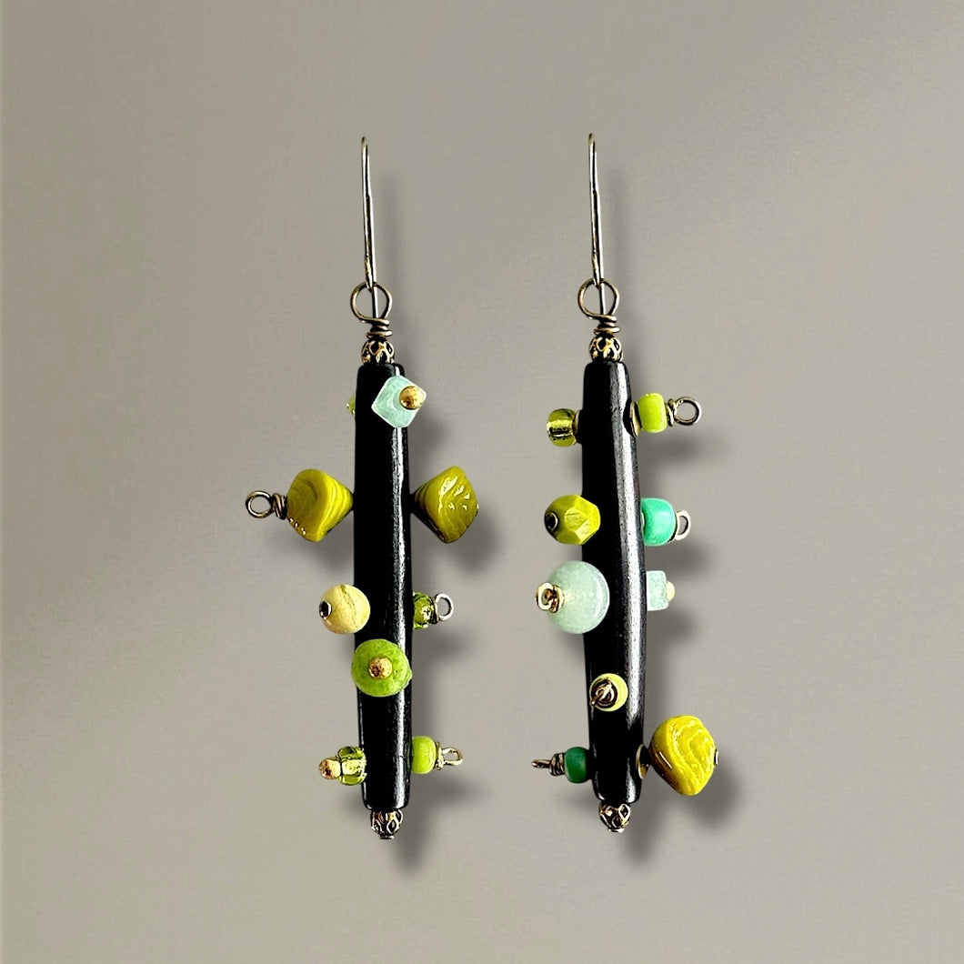 Bantu Knot Earrings (Chartreuse)
