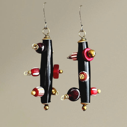 Bantu Knot Earrings (Merlot/ Medium)