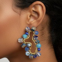 Load image into Gallery viewer, Blue Amoeba Earrings