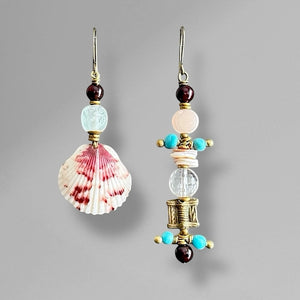 Purple Haze Scallop Mismatched Earrings
