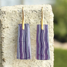 Load image into Gallery viewer, Brass + Stone Earrings: Fluorite